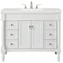 Elegant Lighting Lexington 42" Free Standing Single Basin Vanity Set with Cabinet and Quartz Vanity Top Antique White