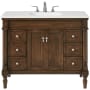 Elegant Lighting Lexington 42" Free Standing Single Basin Vanity Set with Cabinet and Quartz Vanity Top Walnut