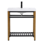 Elegant Lighting Raya 30" Specialty Cast Iron Console Bathroom Sink with Overflow and 1 Faucet Holes Golden Black