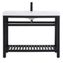 Elegant Lighting Raya 42" Specialty Cast Iron Console Bathroom Sink with Overflow and 1 Faucet Holes Black