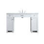 Elegant Lighting Cooper 54" Free Standing Single Basin Vanity Set with Cabinet and Marble Vanity Top White