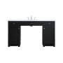 Elegant Lighting Cooper 60" Free Standing Single Basin Vanity Set with Cabinet and Marble Vanity Top Black