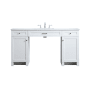 Elegant Lighting Cooper 60" Free Standing Single Basin Vanity Set with Cabinet and Marble Vanity Top White
