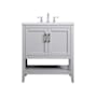 Elegant Lighting Audy 30" Free Standing Single Basin Vanity Set with Cabinet and Engineered Marble Vanity Top Grey