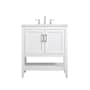 Elegant Lighting Audy 30" Free Standing Single Basin Vanity Set with Cabinet and Engineered Marble Vanity Top White