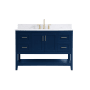 Elegant Lighting Aubrey 48" Free Standing Single Basin Vanity Set with Cabinet, Engineered Marble Vanity Top, and Backsplash Blue