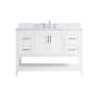 Elegant Lighting Aubrey 48" Free Standing Single Basin Vanity Set with Cabinet, Engineered Marble Vanity Top, and Backsplash White