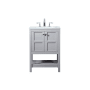 Elegant Lighting Theo 24" Free Standing Single Basin Vanity Set with Cabinet and Engineered Marble Vanity Top Grey