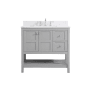 Elegant Lighting Theo 36" Free Standing Single Basin Vanity Set with Cabinet, Engineered Marble Vanity Top, and Backsplash Grey