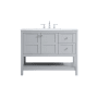 Elegant Lighting Theo 42" Free Standing Single Basin Vanity Set with Cabinet and Engineered Marble Vanity Top Grey