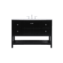 Elegant Lighting Theo 48" Free Standing Single Basin Vanity Set with Cabinet and Engineered Marble Vanity Top Black