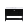 Elegant Lighting Theo 48" Free Standing Single Basin Vanity Set with Cabinet, Engineered Marble Vanity Top, and Backsplash Black