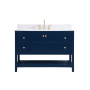 Elegant Lighting Theo 48" Free Standing Single Basin Vanity Set with Cabinet, Engineered Marble Vanity Top, and Backsplash Blue