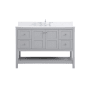 Elegant Lighting Theo 48" Free Standing Single Basin Vanity Set with Cabinet, Engineered Marble Vanity Top, and Backsplash Grey