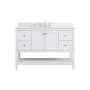 Elegant Lighting Theo 48" Free Standing Single Basin Vanity Set with Cabinet, Engineered Marble Vanity Top, and Backsplash White