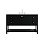 Elegant Lighting Theo 54" Free Standing Single Basin Vanity Set with Cabinet and Engineered Stone Vanity Top Black