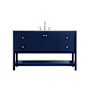 Elegant Lighting Theo 54" Free Standing Single Basin Vanity Set with Cabinet and Engineered Stone Vanity Top Blue