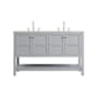 Elegant Lighting Theo 54" Free Standing Double Basin Vanity Set with Cabinet and Engineered Stone Vanity Top Gray