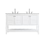 Elegant Lighting Theo 54" Free Standing Double Basin Vanity Set with Cabinet and Engineered Stone Vanity Top White