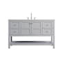 Elegant Lighting Theo 54" Free Standing Single Basin Vanity Set with Cabinet and Engineered Stone Vanity Top Gray