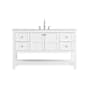 Elegant Lighting Theo 54" Free Standing Single Basin Vanity Set with Cabinet and Engineered Stone Vanity Top White