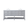 Elegant Lighting Theo 72" Free Standing Double Basin Vanity Set with Cabinet and Engineered Marble Vanity Top Grey