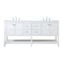 Elegant Lighting Theo 72" Free Standing Double Basin Vanity Set with Cabinet and Engineered Marble Vanity Top White