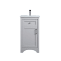 Elegant Lighting Moore 18" Free Standing Single Basin Vanity Set with Cabinet and Engineered Marble Vanity Top Grey