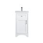 Elegant Lighting Moore 18" Free Standing Single Basin Vanity Set with Cabinet and Engineered Marble Vanity Top White