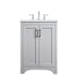 Elegant Lighting Moore 24" Free Standing Single Basin Vanity Set with Cabinet and Engineered Marble Vanity Top Grey
