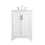 Elegant Lighting Moore 24" Free Standing Single Basin Vanity Set with Cabinet and Engineered Marble Vanity Top White