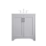Elegant Lighting Moore 30" Free Standing Single Basin Vanity Set with Cabinet and Engineered Marble Vanity Top Grey