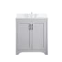 Elegant Lighting Moore 30" Free Standing Single Basin Vanity Set with Cabinet, Engineered Marble Vanity Top, and Backsplash Grey