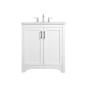 Elegant Lighting Moore 30" Free Standing Single Basin Vanity Set with Cabinet and Engineered Marble Vanity Top White