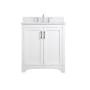 Elegant Lighting Moore 30" Free Standing Single Basin Vanity Set with Cabinet, Engineered Marble Vanity Top, and Backsplash White