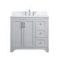 Elegant Lighting Moore 36" Free Standing Single Basin Vanity Set with Cabinet, Engineered Marble Vanity Top, and Backsplash Grey