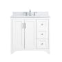 Elegant Lighting Moore 36" Free Standing Single Basin Vanity Set with Cabinet, Engineered Marble Vanity Top, and Backsplash White