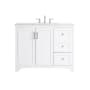 Elegant Lighting Moore 42" Free Standing Single Basin Vanity Set with Cabinet and Engineered Marble Vanity Top White