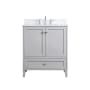Elegant Lighting Sommerville 30" Free Standing Single Basin Vanity Set with Cabinet, Engineered Marble Vanity Top, and Backsplash Grey