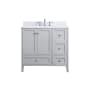 Elegant Lighting Sommerville 36" Free Standing Single Basin Vanity Set with Cabinet, Engineered Marble Vanity Top, and Backsplash Grey