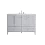 Elegant Lighting Sommerville 48" Free Standing Single Basin Vanity Set with Cabinet and Engineered Marble Vanity Top Grey