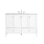 Elegant Lighting Sommerville 48" Free Standing Single Basin Vanity Set with Cabinet and Engineered Marble Vanity Top White