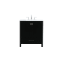 Elegant Lighting Irene 30" Free Standing Single Basin Vanity Set with Cabinet and Engineered Marble Vanity Top Black