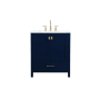 Elegant Lighting Irene 30" Free Standing Single Basin Vanity Set with Cabinet and Engineered Marble Vanity Top Blue