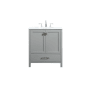 Elegant Lighting Irene 30" Free Standing Single Basin Vanity Set with Cabinet and Engineered Marble Vanity Top Grey