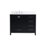 Elegant Lighting Irene 42" Free Standing Single Basin Vanity Set with Cabinet, Engineered Marble Vanity Top, and Backsplash Black