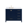 Elegant Lighting Irene 42" Free Standing Single Basin Vanity Set with Cabinet, Engineered Marble Vanity Top, and Backsplash Blue