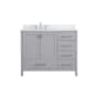 Elegant Lighting Irene 42" Free Standing Single Basin Vanity Set with Cabinet, Engineered Marble Vanity Top, and Backsplash Grey