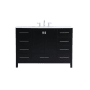 Elegant Lighting Irene 48" Free Standing Single Basin Vanity Set with Cabinet and Engineered Marble Vanity Top Black