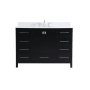Elegant Lighting Irene 48" Free Standing Single Basin Vanity Set with Cabinet, Engineered Marble Vanity Top, and Backsplash Black